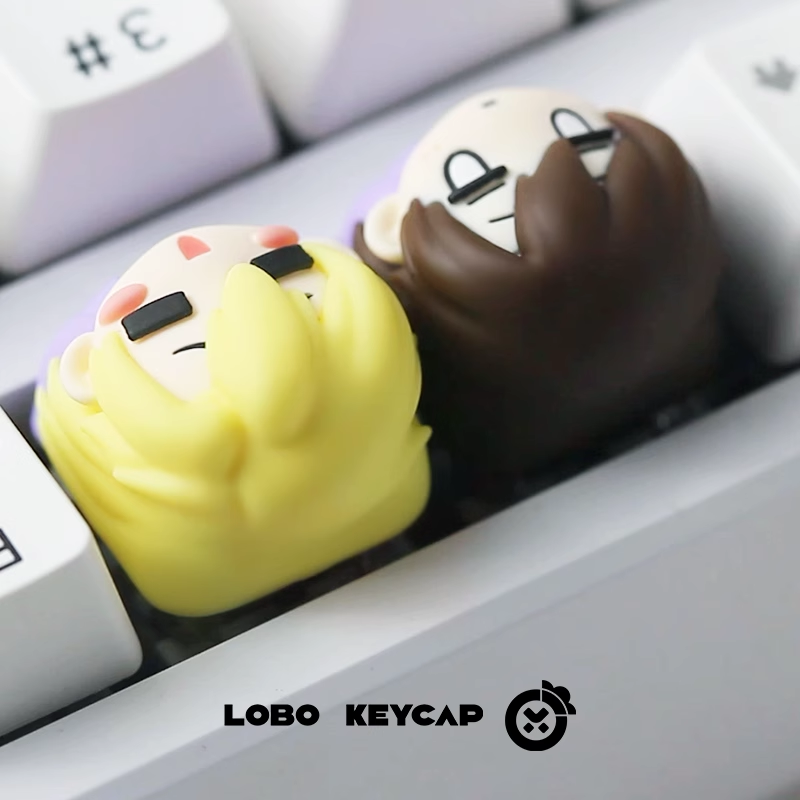 Oran High School Host Club , Multi colored resin molded personalized keycaps, resin decorative keycaps around anime and game characters