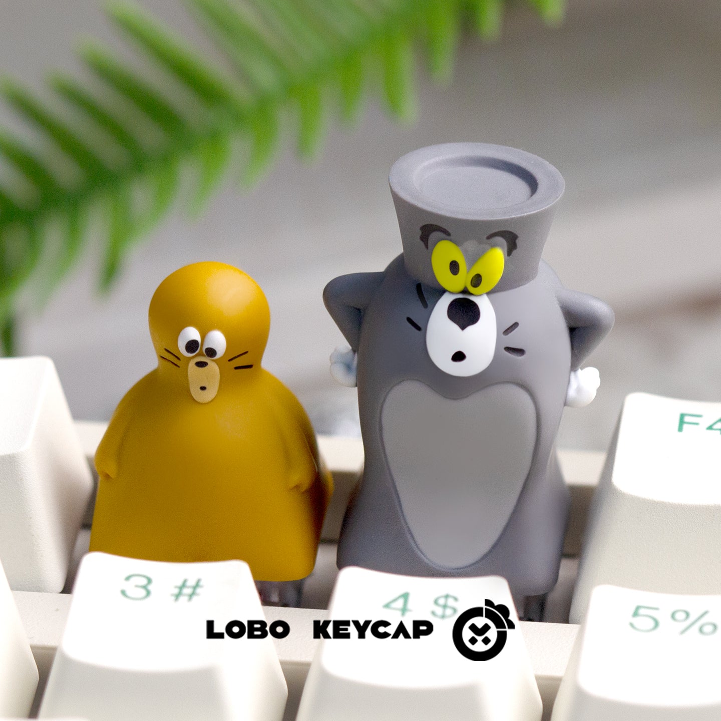 Tom and Jerry, Multi colored resin molded personalized keycaps, classic design and creative decoration keycaps for anime and games