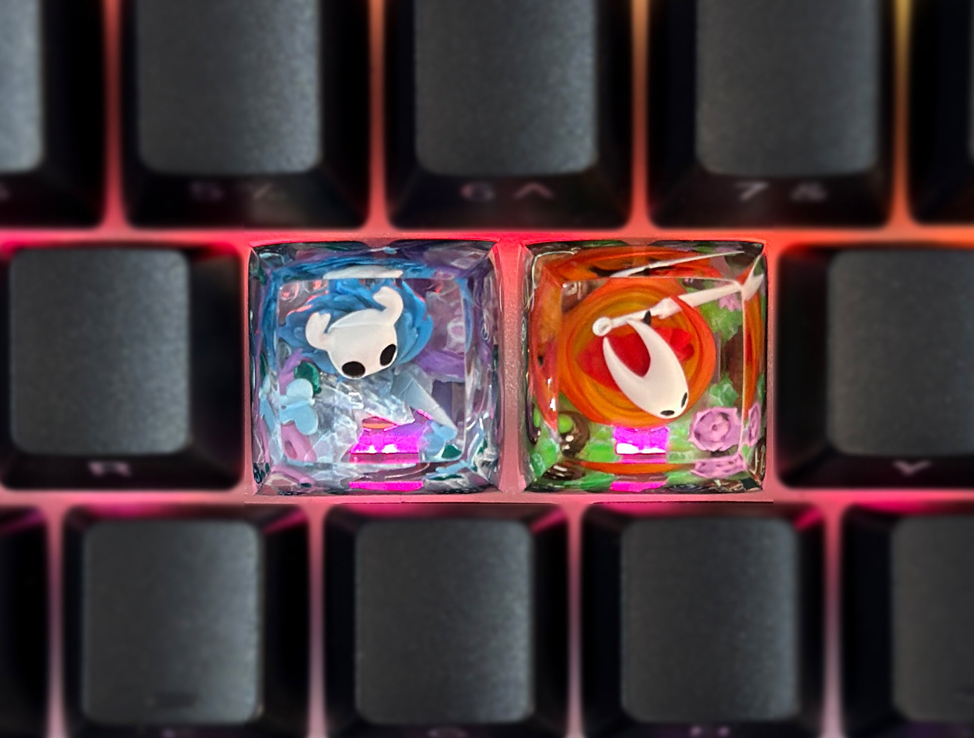 The Hollow Knight, Hollow Knight: Silksong,Crystal drops of glue seals, resin personalized keycaps, anime game artisankeycaps