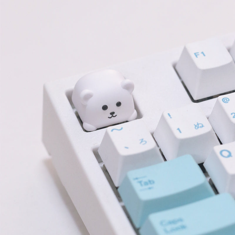 Minimalist style, Joke Bear, Multi colored resin molded personalized keycaps, resin handmade creative keycaps