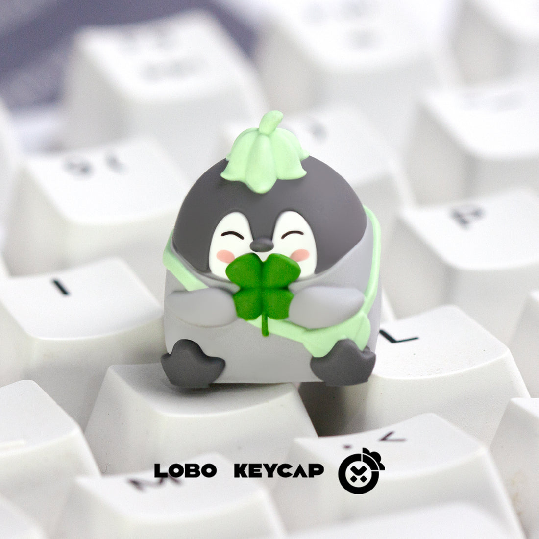 Koopen Chan, Penguin Baby, Multi colored resin molded personalized keycaps, Anime Cute Styling Craftsman Art Keycaps
