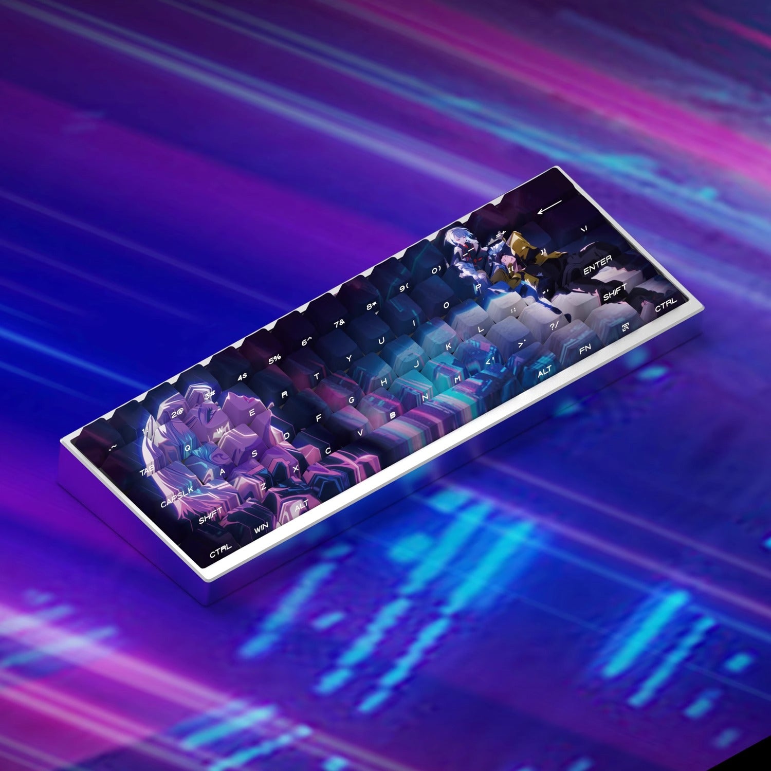 Cyberpunk,Lucy, Side view mechanical keyboard key cap anime PBT thermal sublimation original height suit key cap