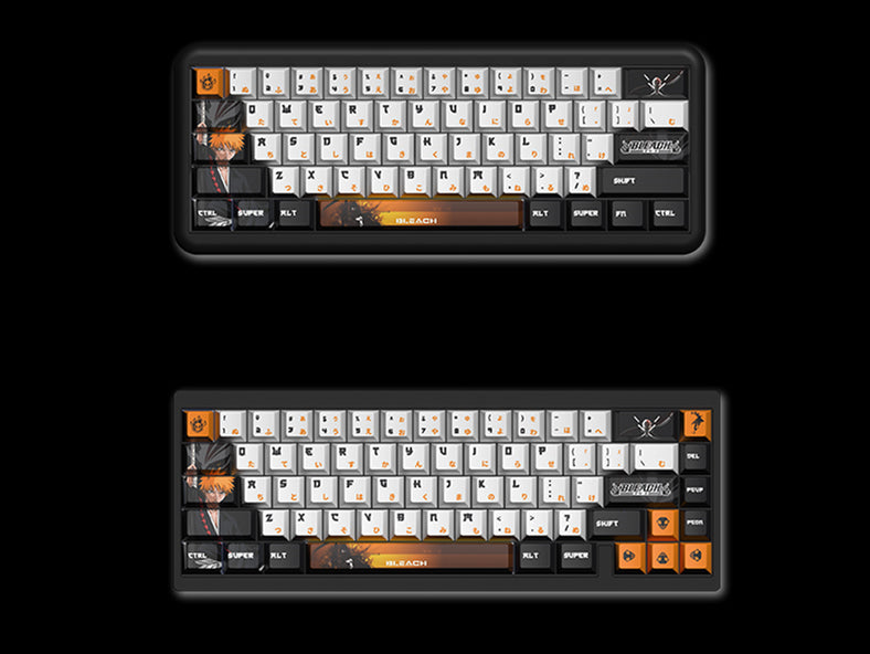 BLEACH theme, Kurosaki Ichigo, PBT material five sided sublimation, anime game series personalized set decorative keycaps