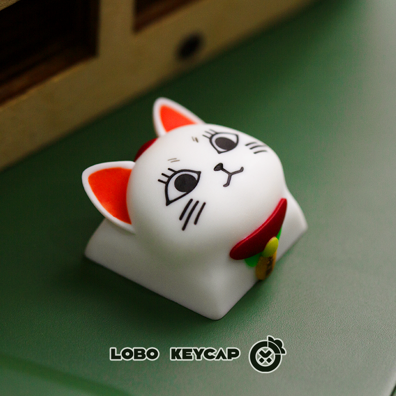 DAN DA DAN, Lucky Cat, multi-color resin personalized keycaps, handmade creative anime and game character peripheral keycaps