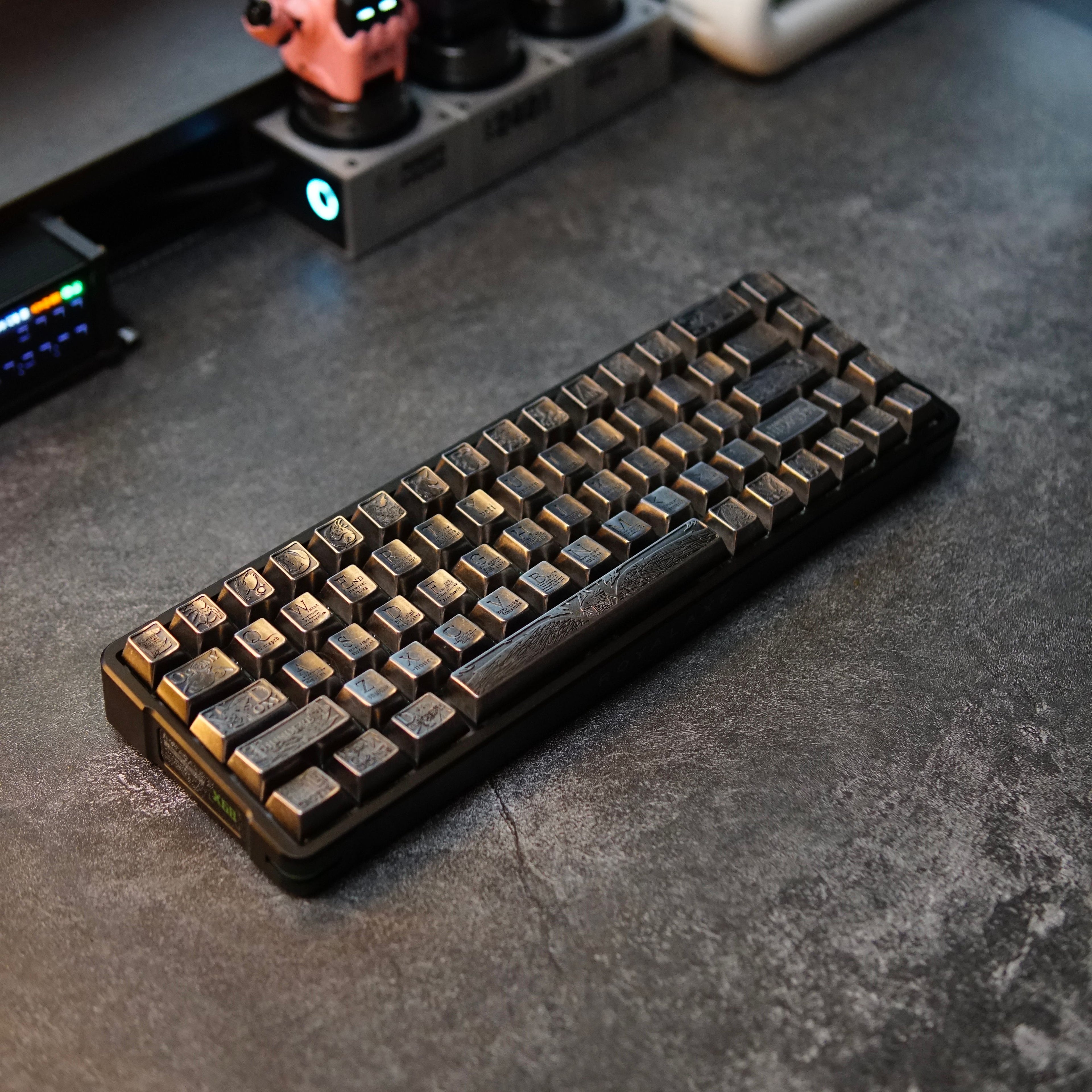 Fantastic Beasts theme, metal laser carved keycaps set, personalized keycaps made of zinc alloy material.