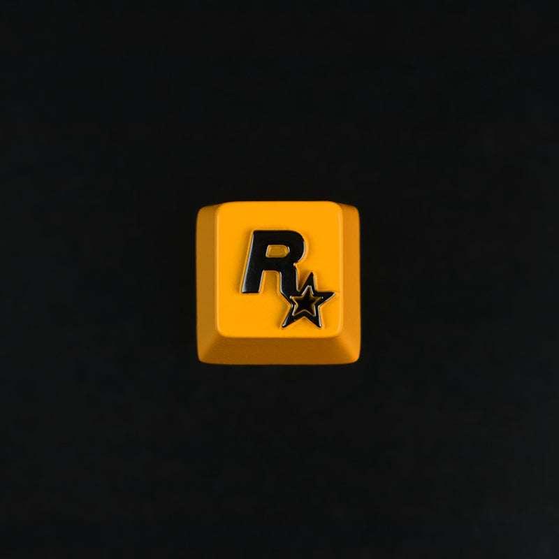 Rockstar Games peripheral company logo icon, zinc aluminum alloy metal mechanical keyboard, personalized translucent keycap
