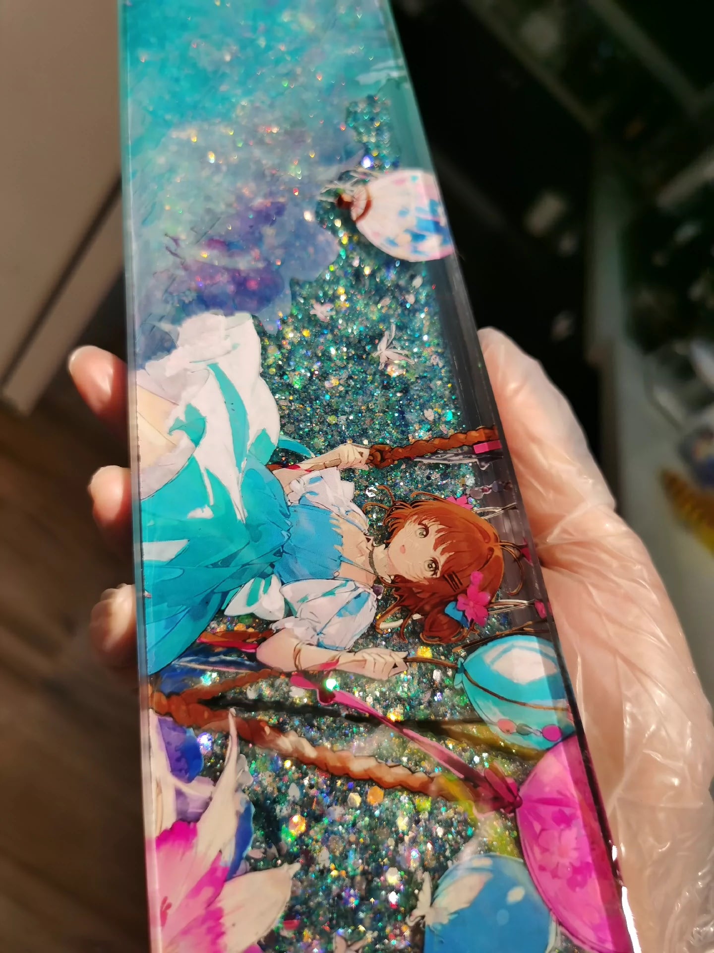 Magic Card Girl Sakura Flowing Sand Style, Keyboard Resin Hand Stand, Palm Stand, Keyboard Peripheral Accessories