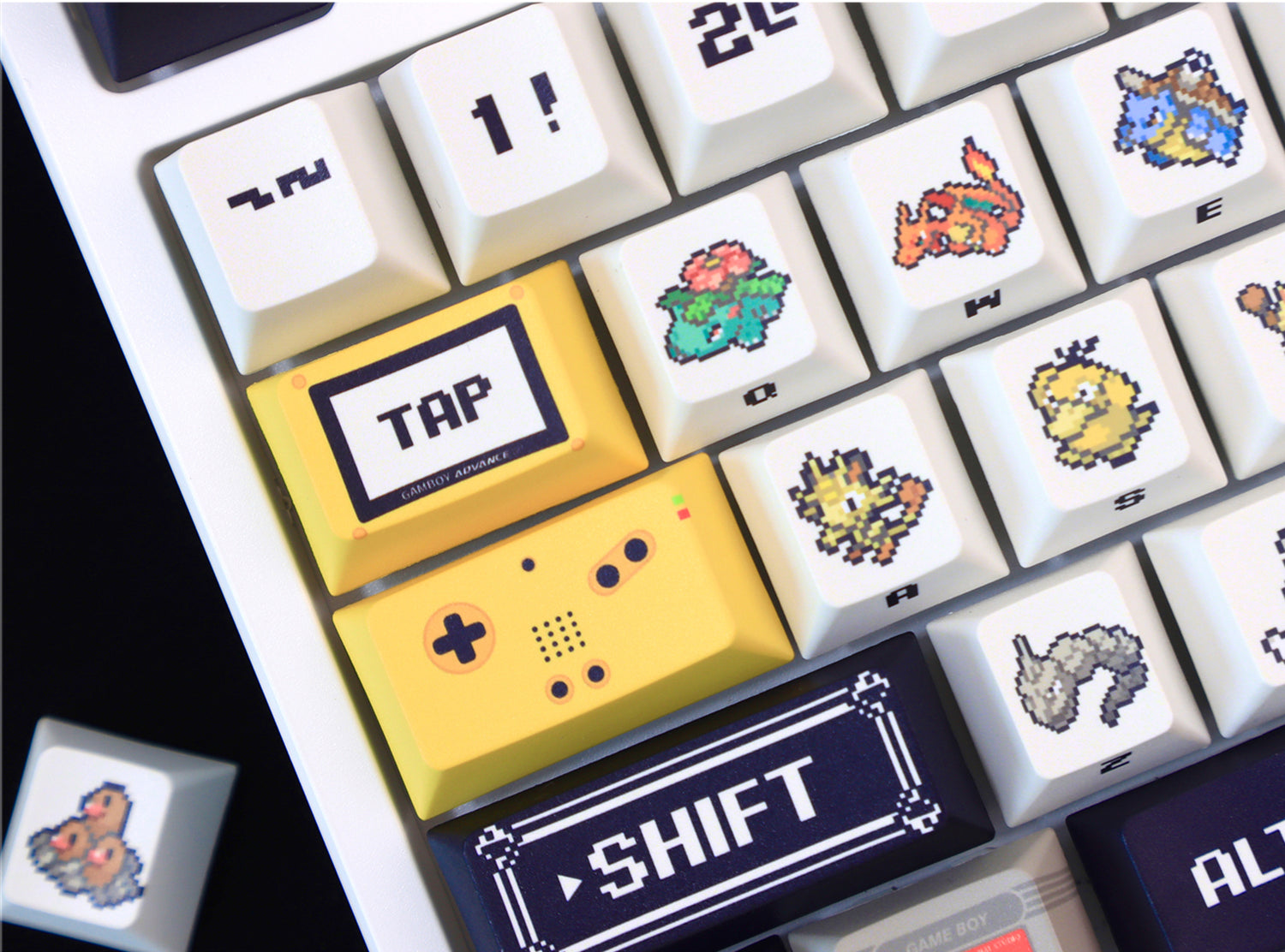 Pok é mon Theme Set Personalized Keycaps, Cute Pixel Style Mechanical Keyboard Cap PBT Five sided Heat Sublimation Original Factory Height