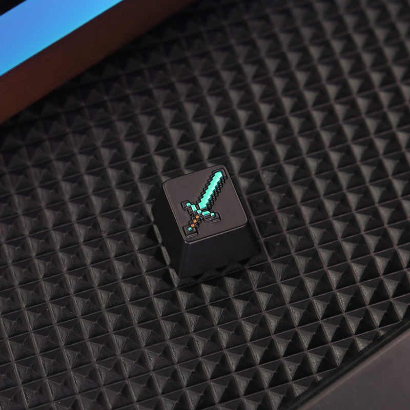 My World Surrounding Diamond Sword Big Sword Mechanical Keyboard Zinc Aluminum Alloy Metal Electrophoretic Personalized Keycaps