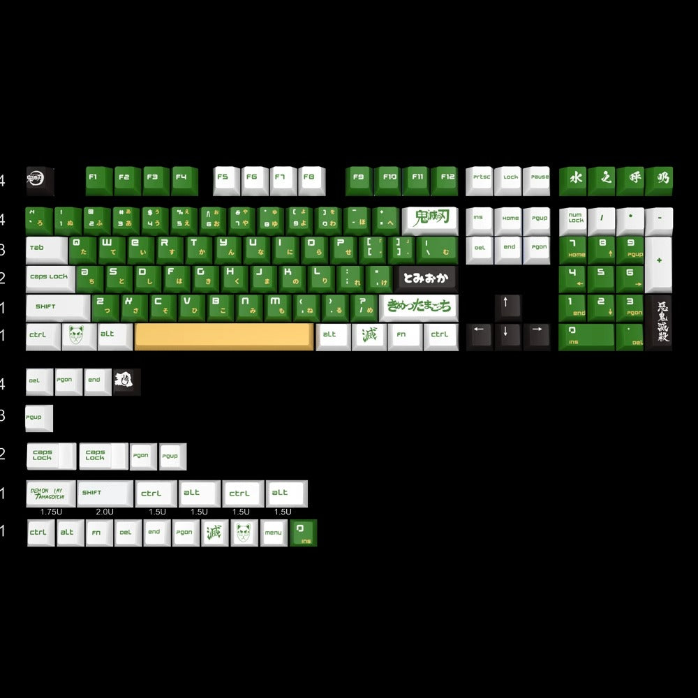 Demon Slayer Kimetsu No Yaiba Series, PBT Material Heat Sublimation Original Factory Height, Anime Game Culture Creative Personalized Keycap Set
