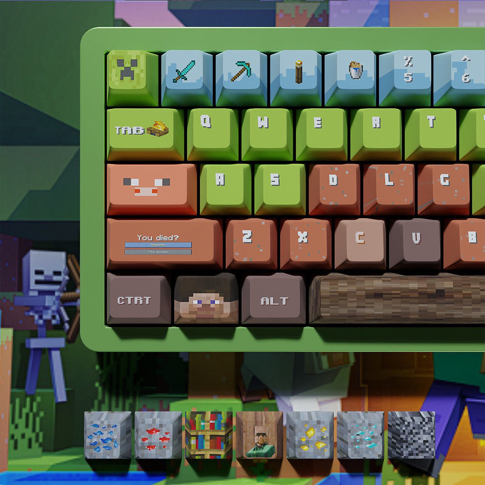 Minecraft pixel style design mechanical keyboard keycaps factory height