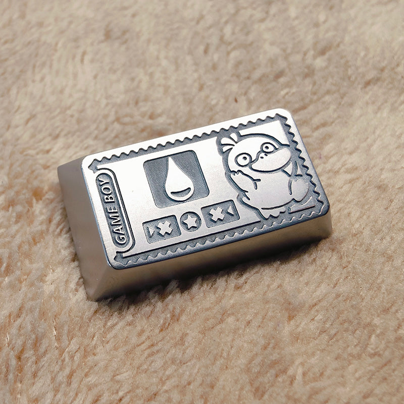 Pok é mon, Psyduck, zinc alloy carved personalized keycaps, mechanical keyboard decorative keycaps.