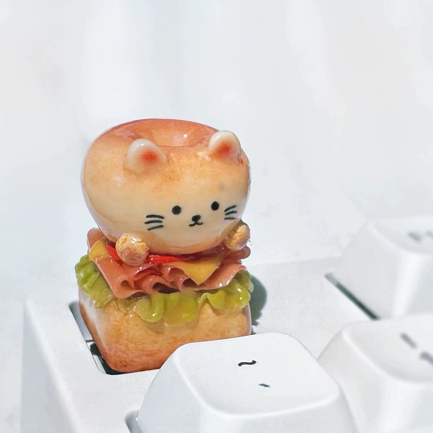 Handmade resin clay, stone plastic clay, personalized keycaps, artisankeycaps, mechanical keyboard decorative keycaps.