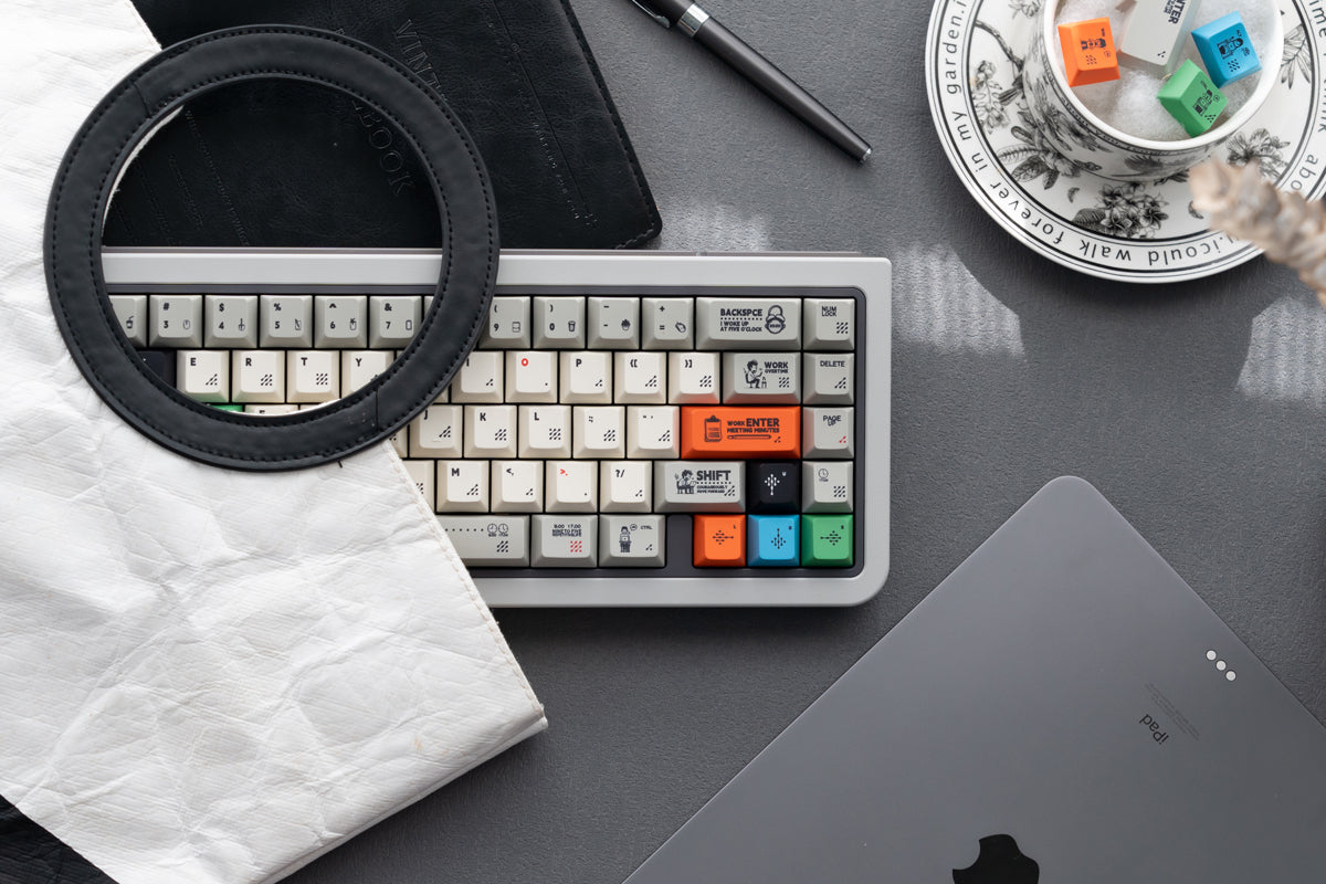 Early work and late return theme mechanical keyboard keycap complete set PBT heat sublimation original factory highly personalized keycap set