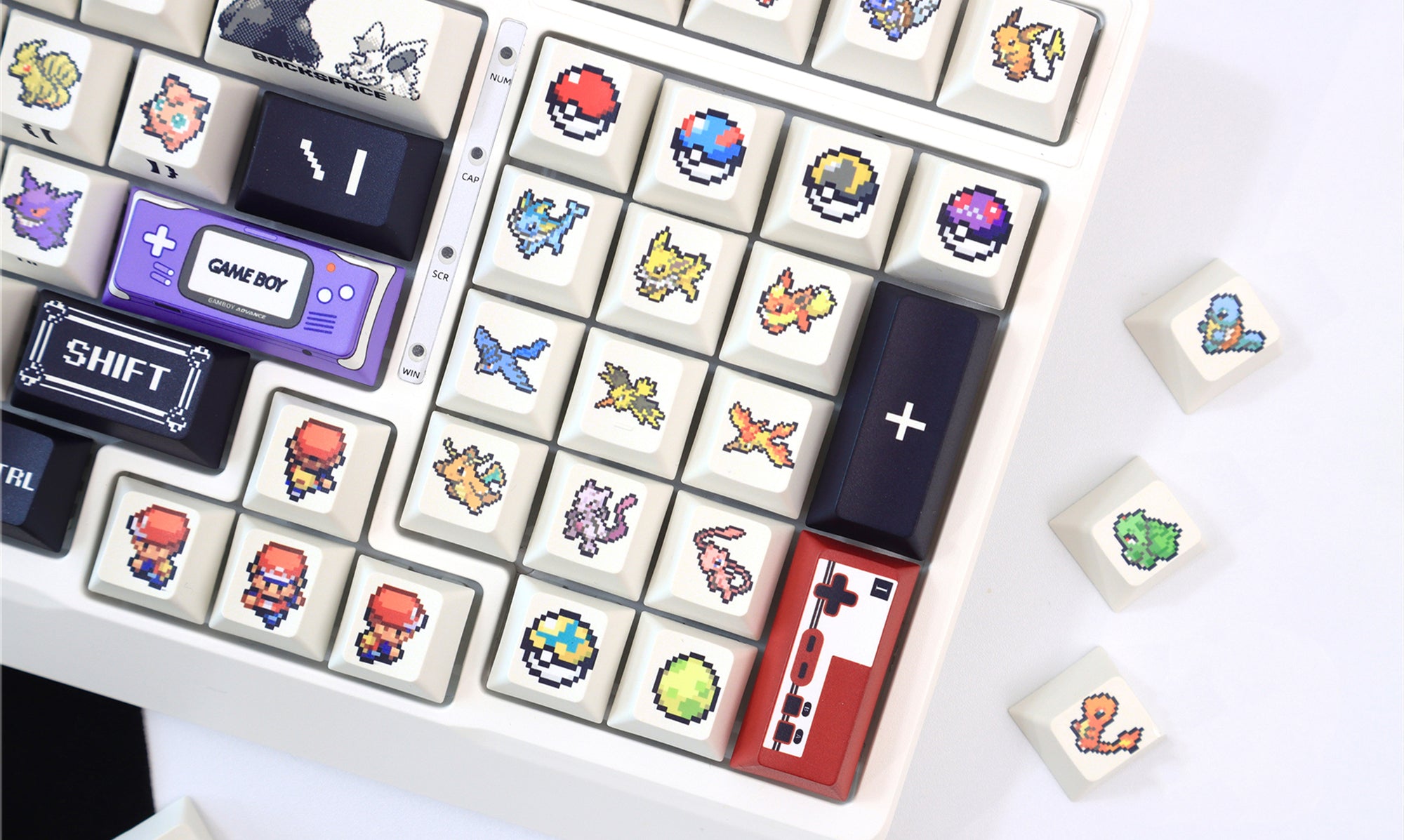 Original Pok é mon game keycap pixel wind mechanical keyboard cap PBT five sided thermal sublimation factory height