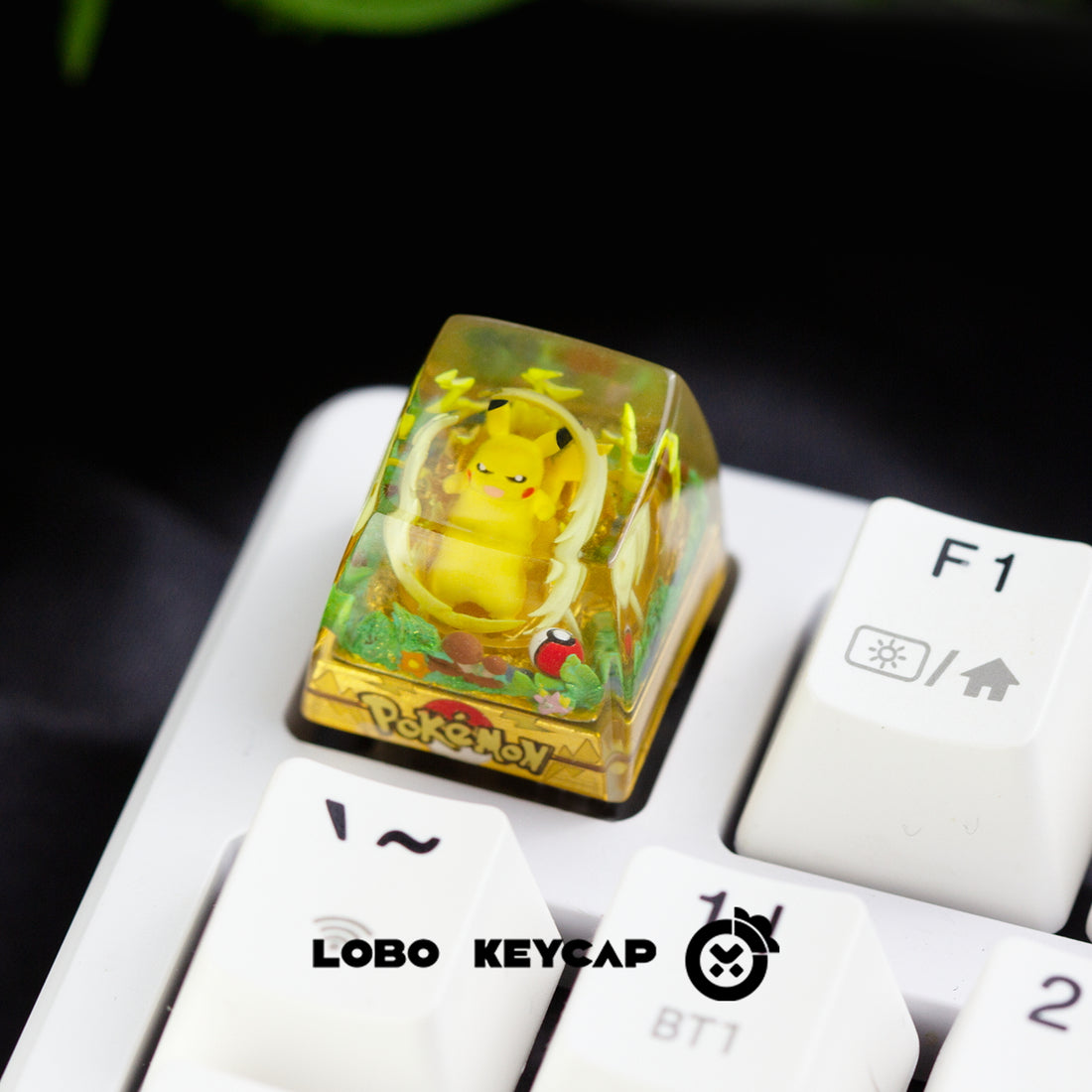 Pok é mon, Pikachu, 1U Crystal drops of glue, SA highly personalized keycaps, anime and game mechanical keyboard accessories decorative keycaps