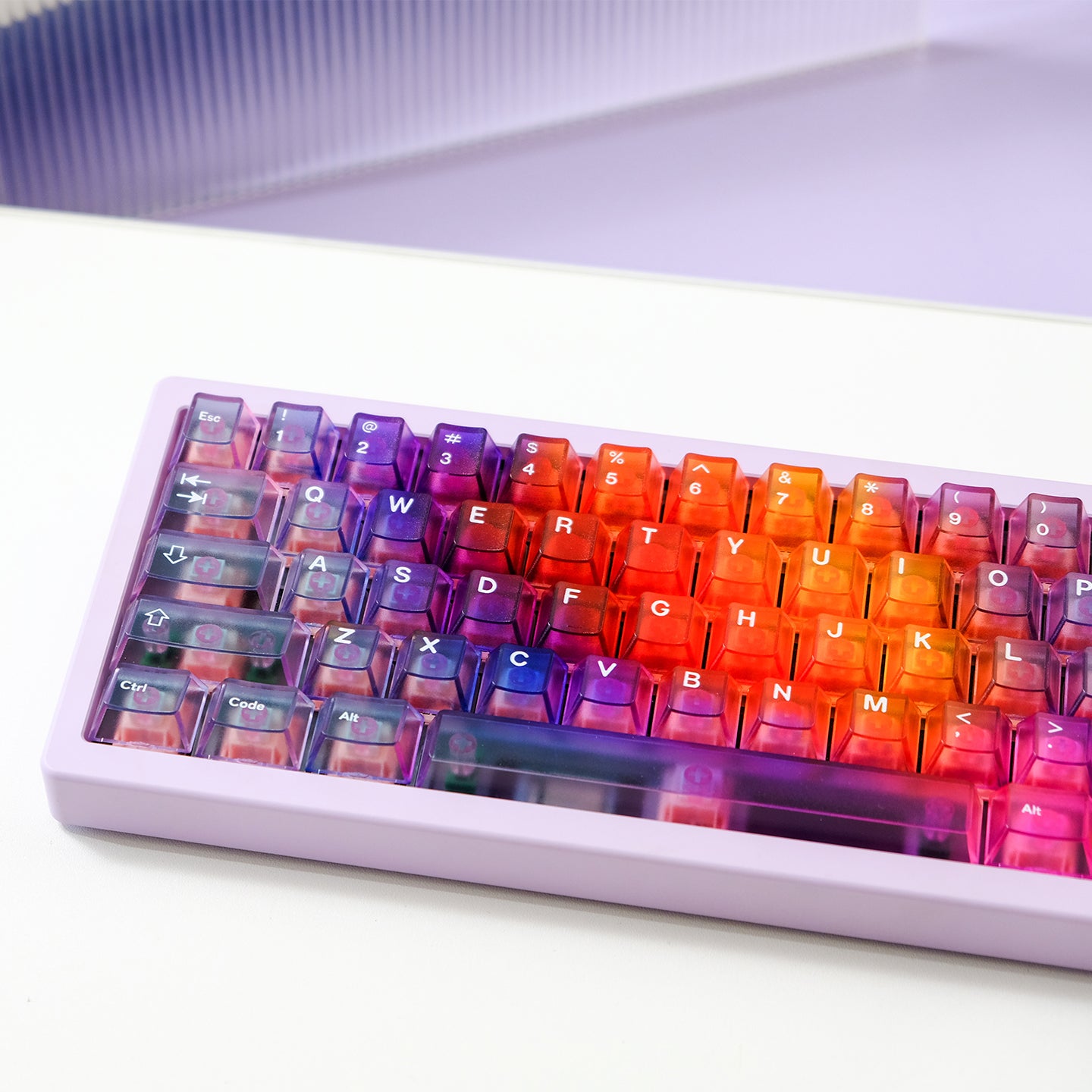 Gradient transparent PC material fog transparent keyboard keycaps customized ai3D technology factory height