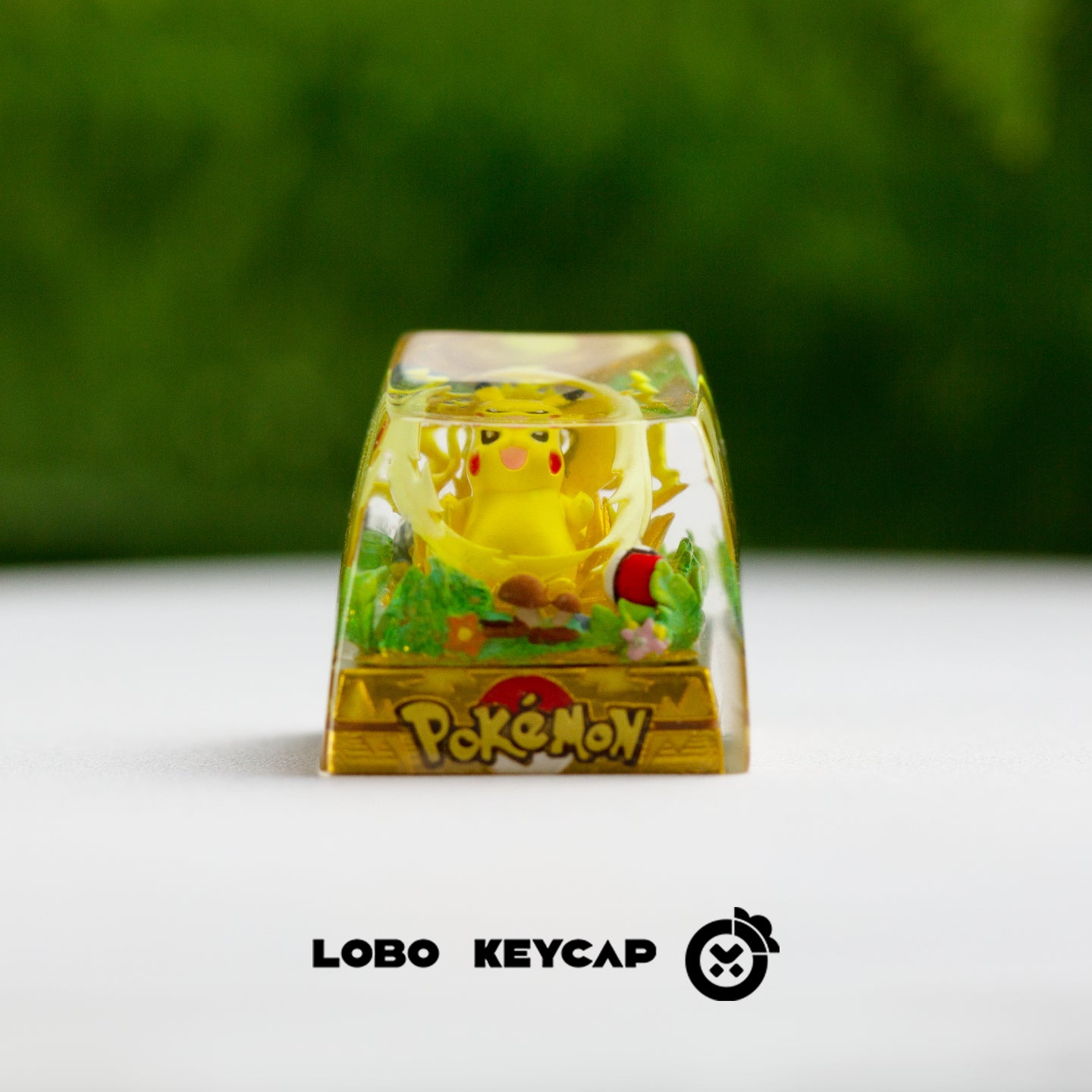 Pok é mon, Pikachu, 1U Crystal drops of glue, SA highly personalized keycaps, anime and game mechanical keyboard accessories decorative keycaps
