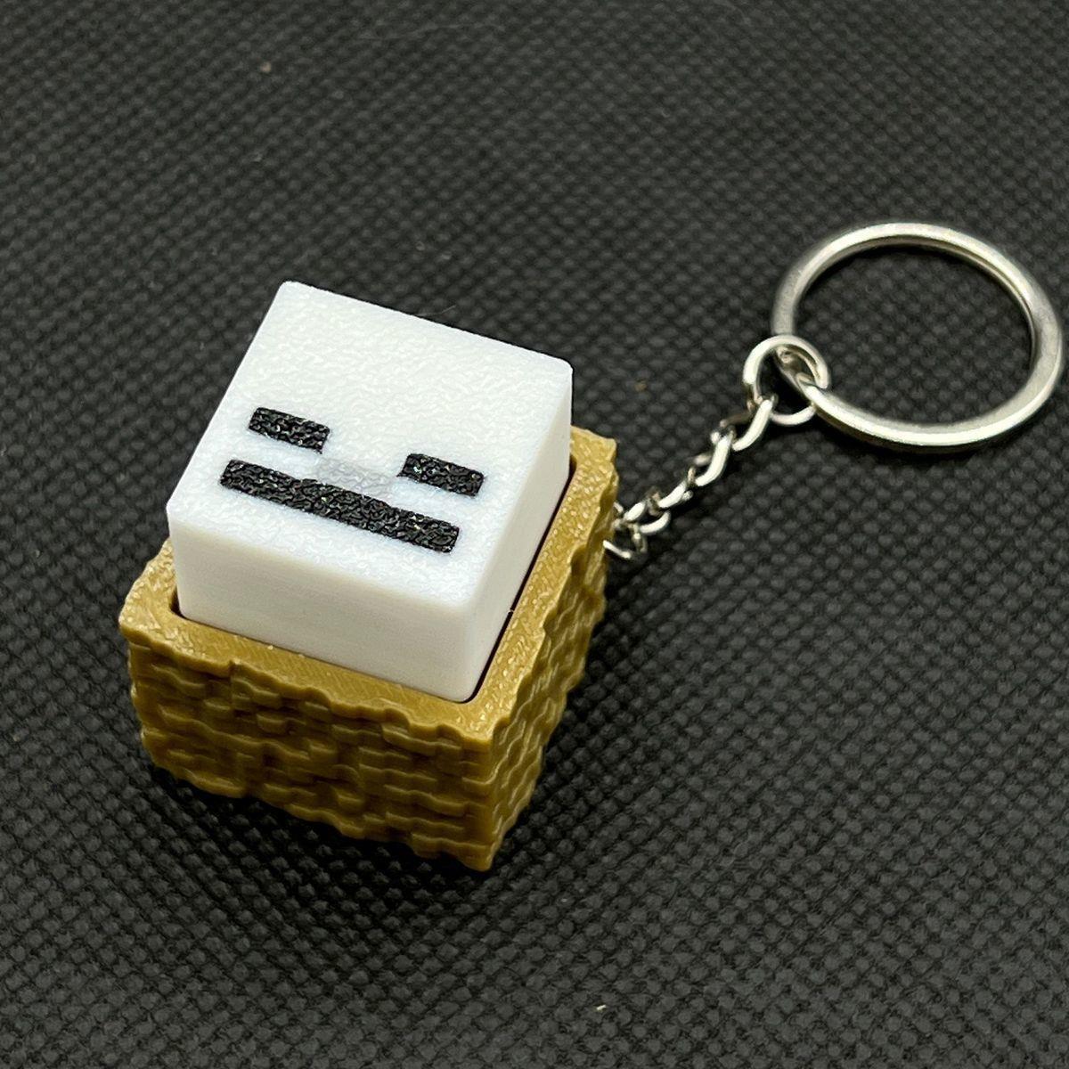 Minecraft, Unzip personalized keychain, 3D printed press switch