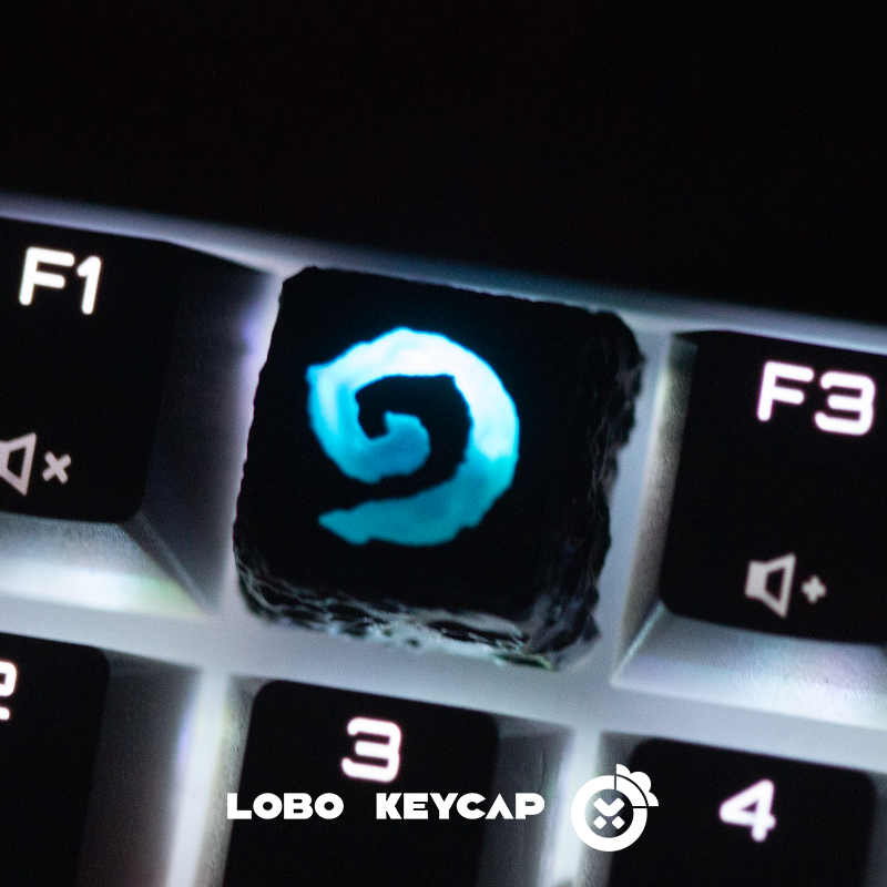 HearthStone logo multi-color resin molded personalized keycaps, mechanical keyboard resin craftsman decorative keycaps