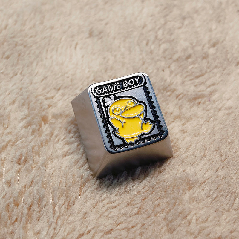 Pok é mon, Psyduck, zinc alloy carved personalized keycaps, mechanical keyboard decorative keycaps.