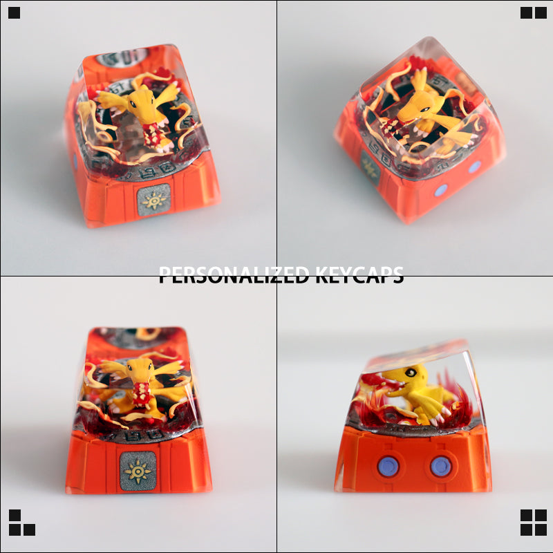 DigimonAdventure, Crystal drops of glue personalized keycaps, anime art keycaps, keyboard decorative keycaps