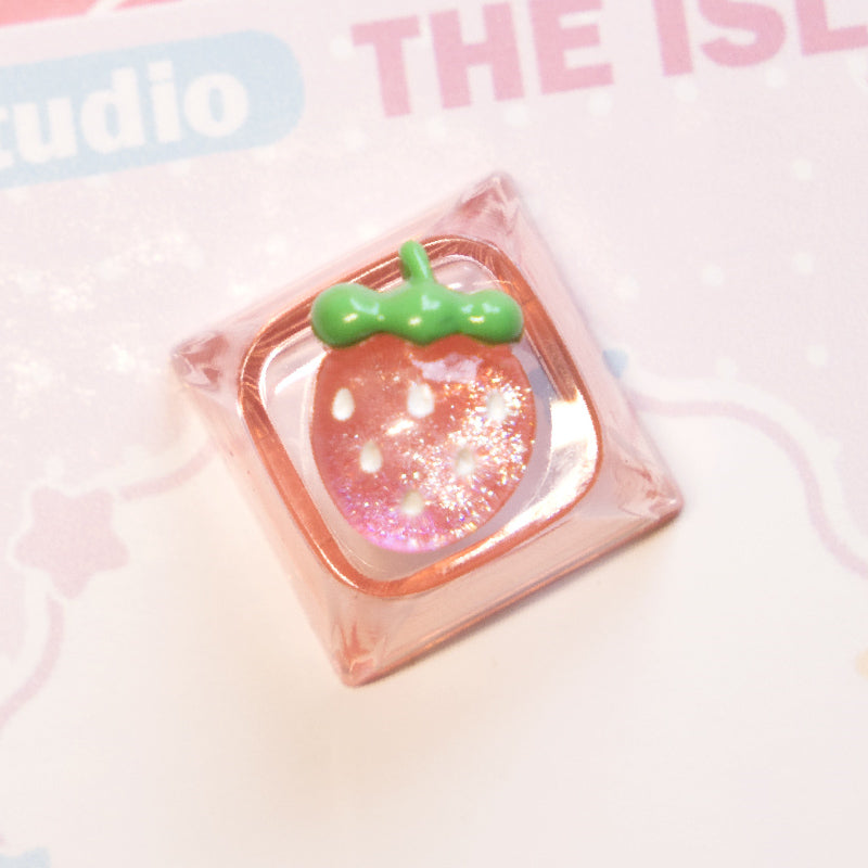 Mikko Transparent Keycaps Customized Fine Sparkling Pink Personalized Keycaps, Cute Pink Keyboard Decorative Keycaps