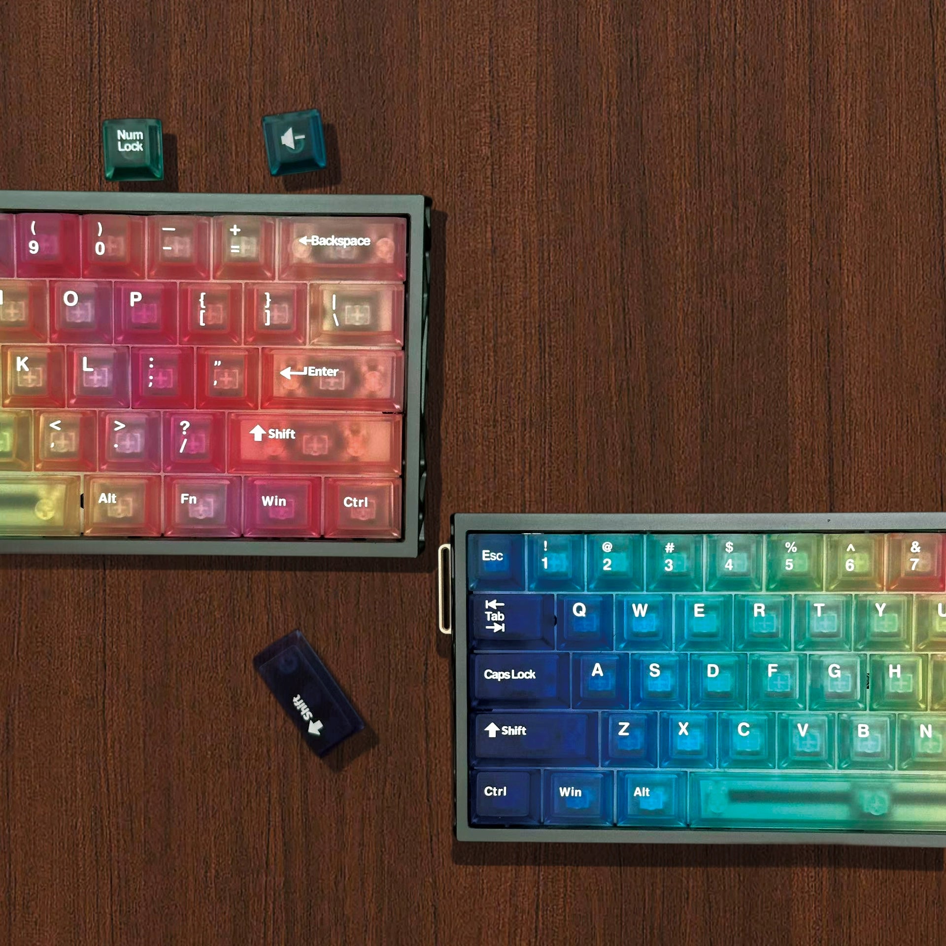 Rainbow Theme PC Transparent Original Factory Small Complete Set Side Carving Original Transparent Original Factory Height Keycap Set