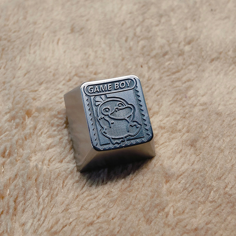 Pok é mon, Psyduck, zinc alloy carved personalized keycaps, mechanical keyboard decorative keycaps.