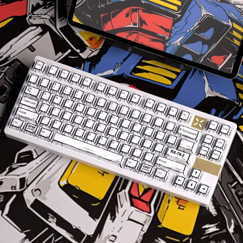 Gundam Theme Series Keycap Set, PBT Material Thermal Sublimation Process, Mechanical Keyboard Keycap Set.