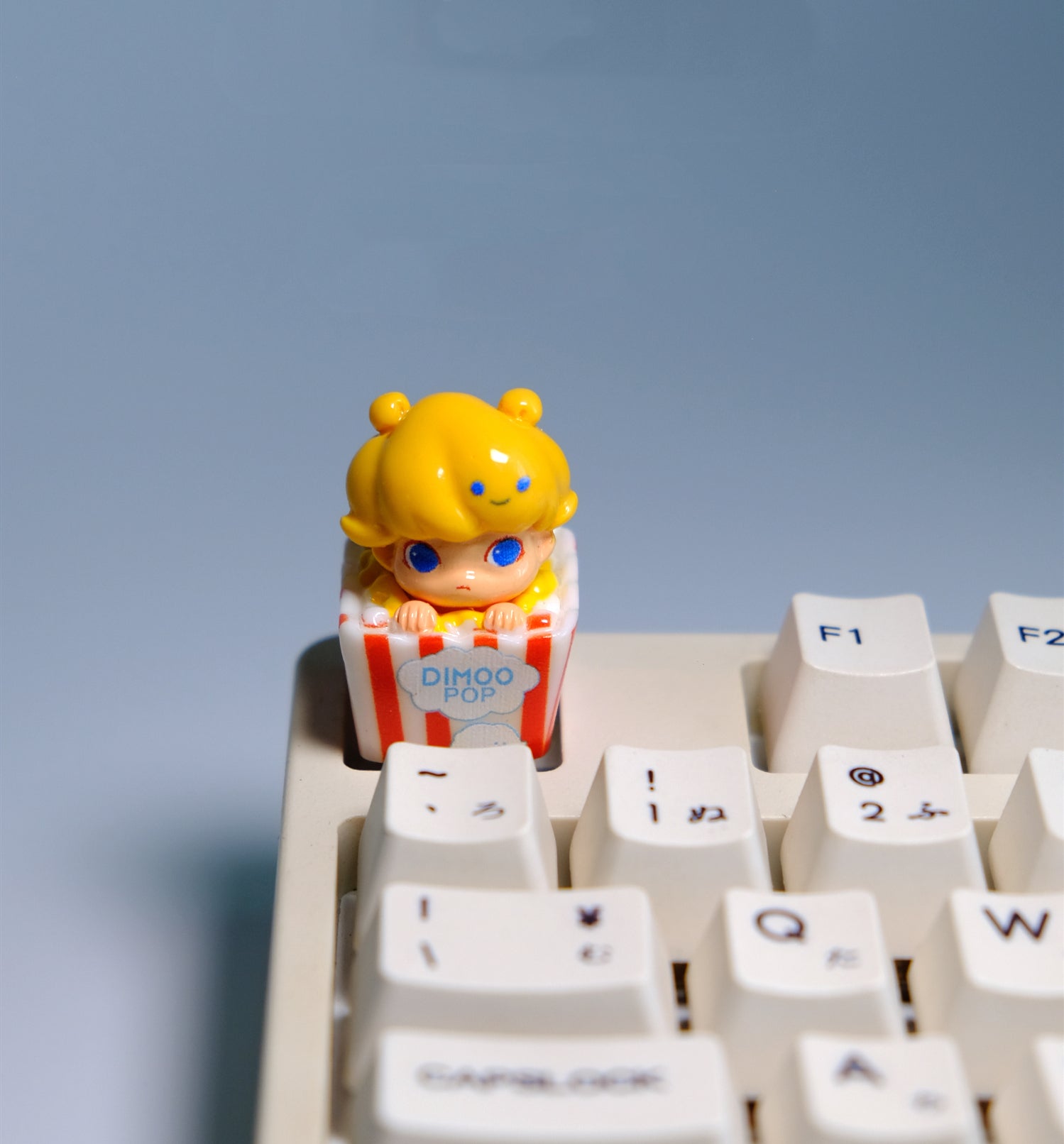 Popcorn Mengdi, 1U multi-layer multi-color resin covering process, artisankeycaps, playful dreamtalk personalized keycaps