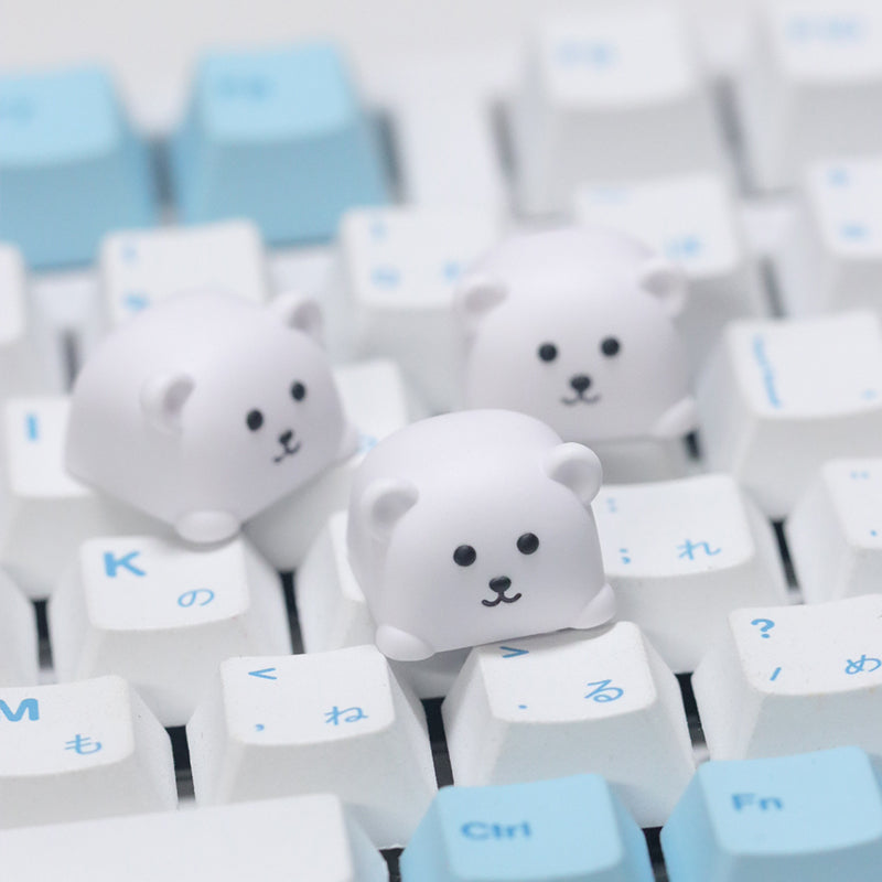 Minimalist style, Joke Bear, Multi colored resin molded personalized keycaps, resin handmade creative keycaps