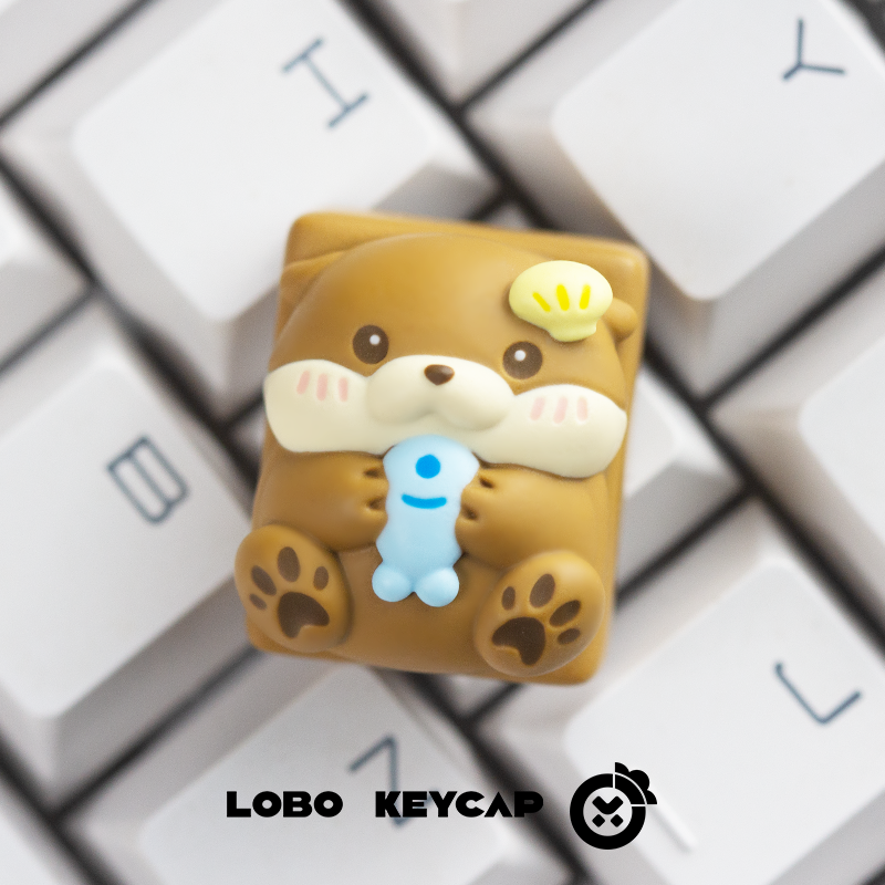 Otter cartoon cute, multi-color resin molded personalized keycaps, 1.25U mechanical keyboard decorative keycaps.