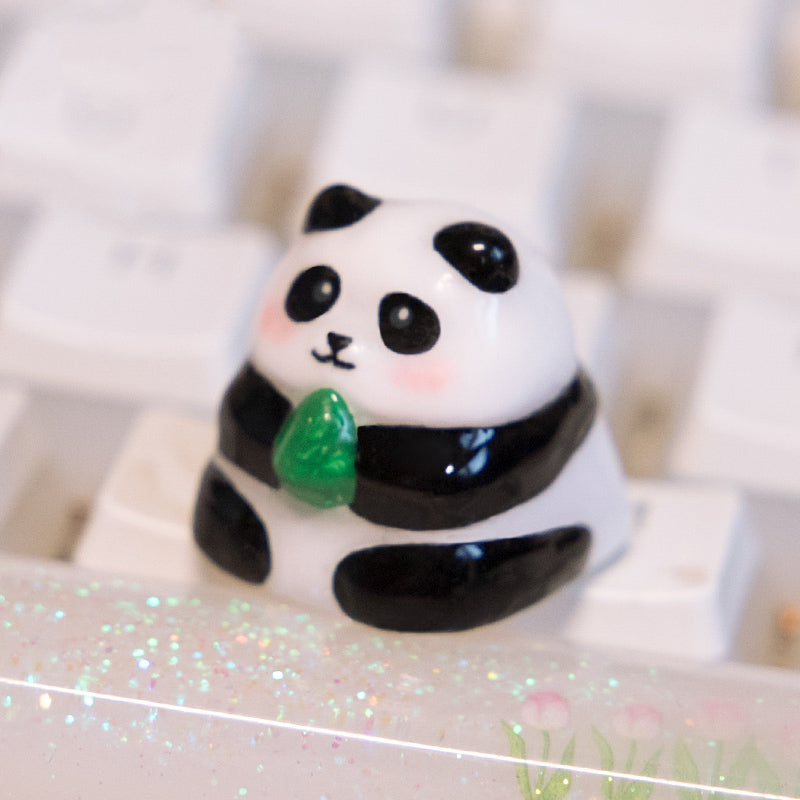 Honest giant panda, resin personalized keycaps, keyboard decorative keycaps.