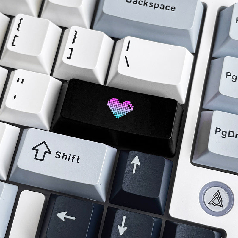 Transparent pixel heart, ABS plastic material, multiple key positions, personalized keycaps