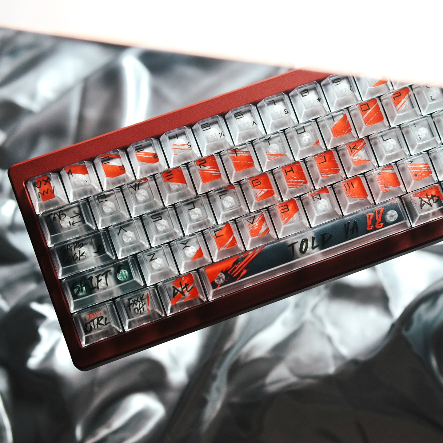 Oppose Invalid Theme Transparent Mechanical Keyboard Keycaps White PC Transparent Personalized Suitable GMK Height