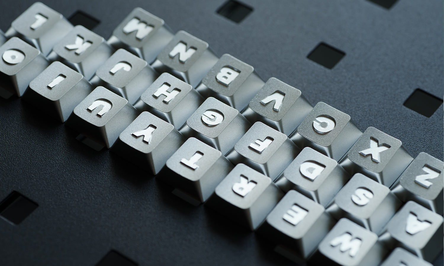 ROTOR mirror inspired aluminum alloy letter keycap set with 27 CNC machined anodized customized personalized keycap letter sets