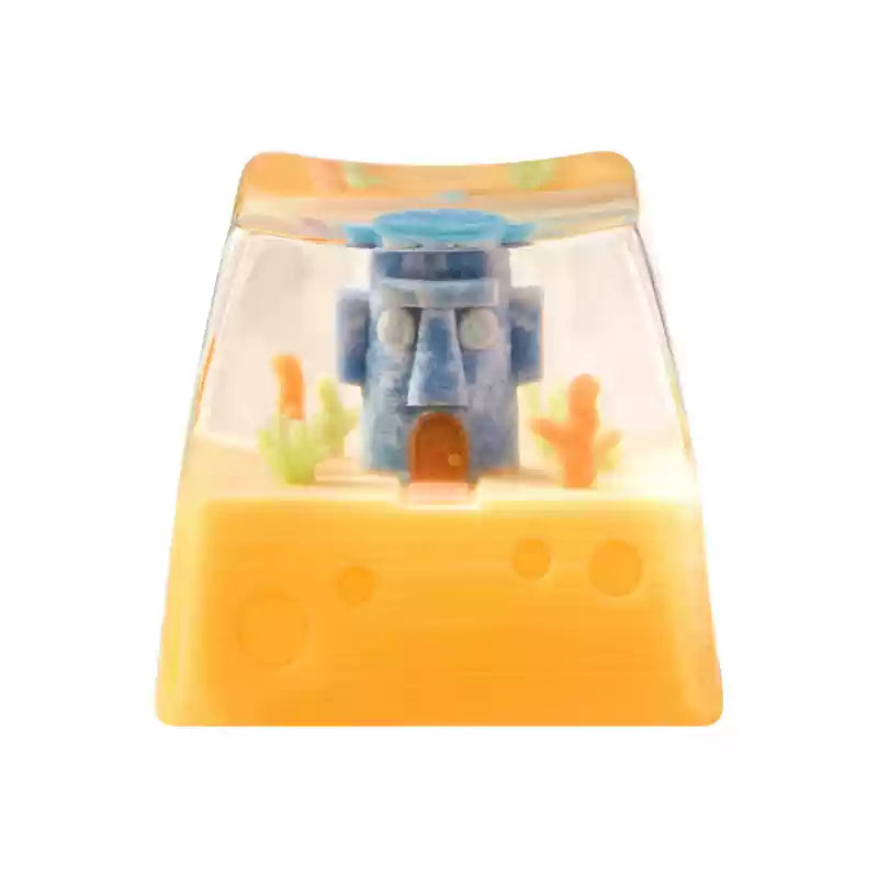 SpongeBob SquarePants Theme Series Resin Dropping Adhesive Personalized Keycaps, Artisankeycaps, Mechanical Keyboard Decorative Keycaps