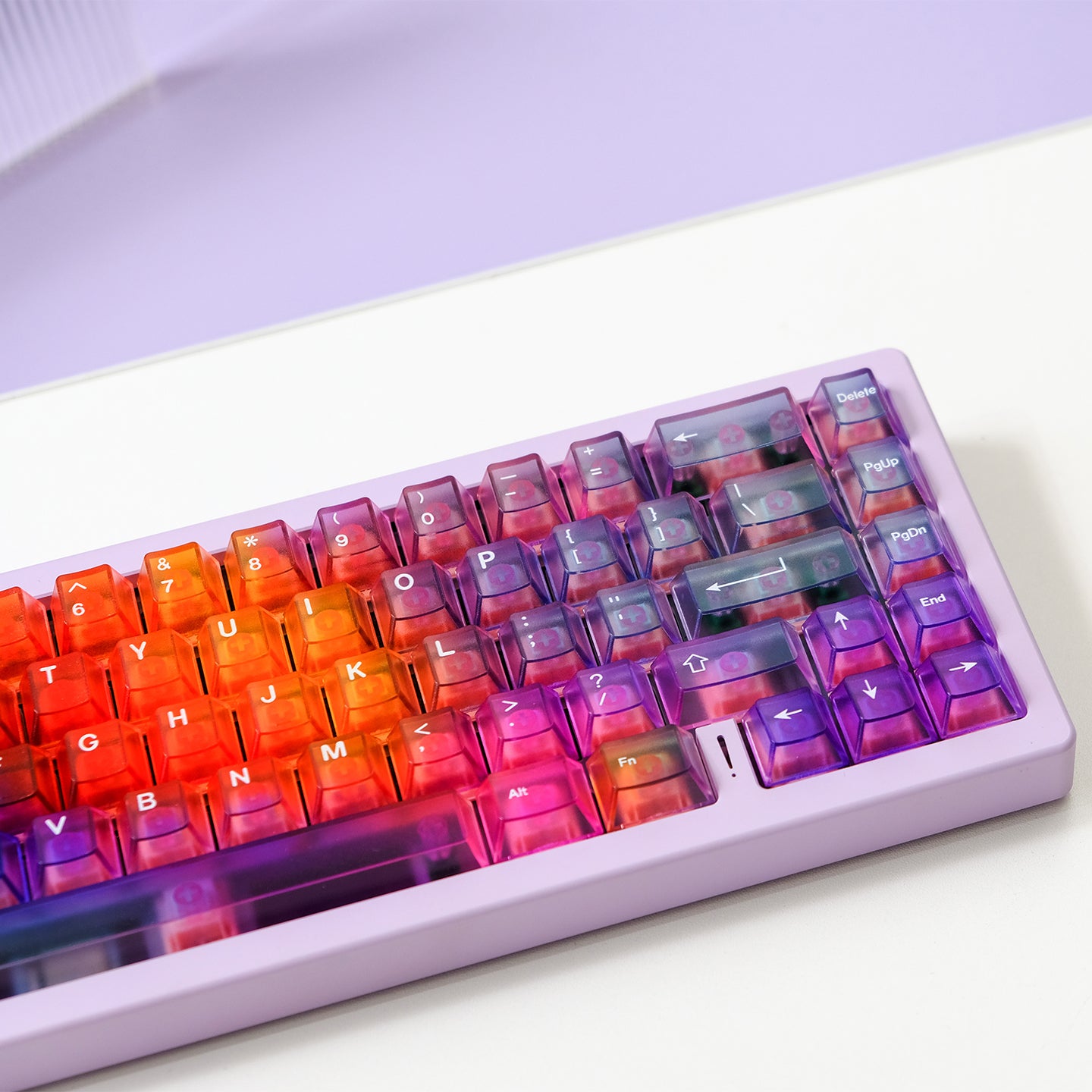 Gradient transparent PC material fog transparent keyboard keycaps customized ai3D technology factory height