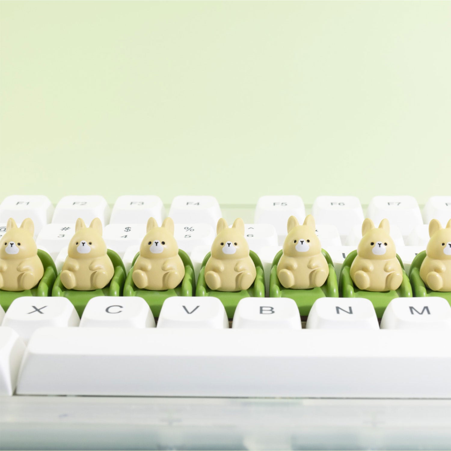 Leisure Time Theme, Small Animals Sitting on Sofa, Resin Spray Personalized Keycaps, Art Design Keycaps
