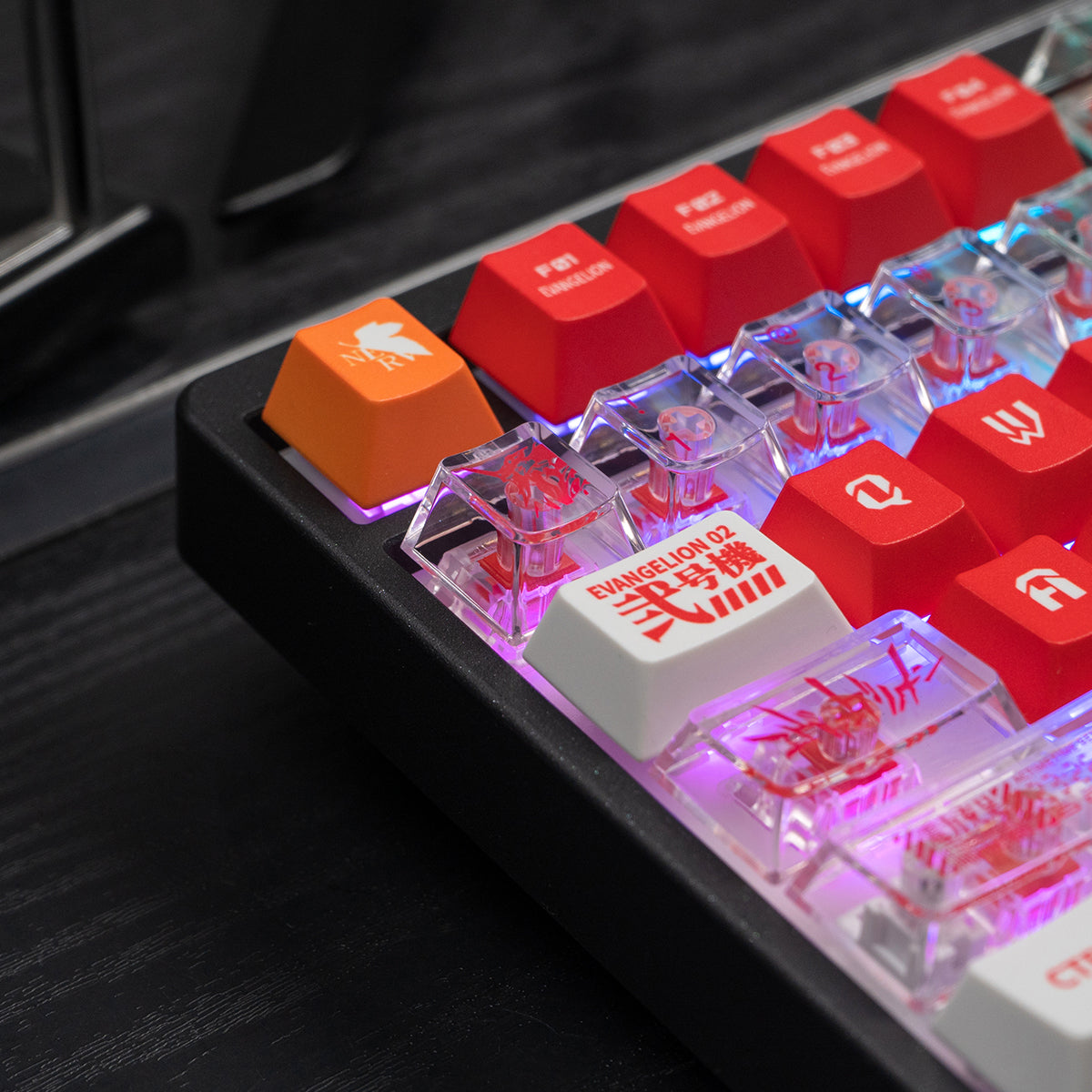 EVA mecha themed mechanical keyboard keycaps complete set PBT sublimation/PC transparent transfer printing factory height