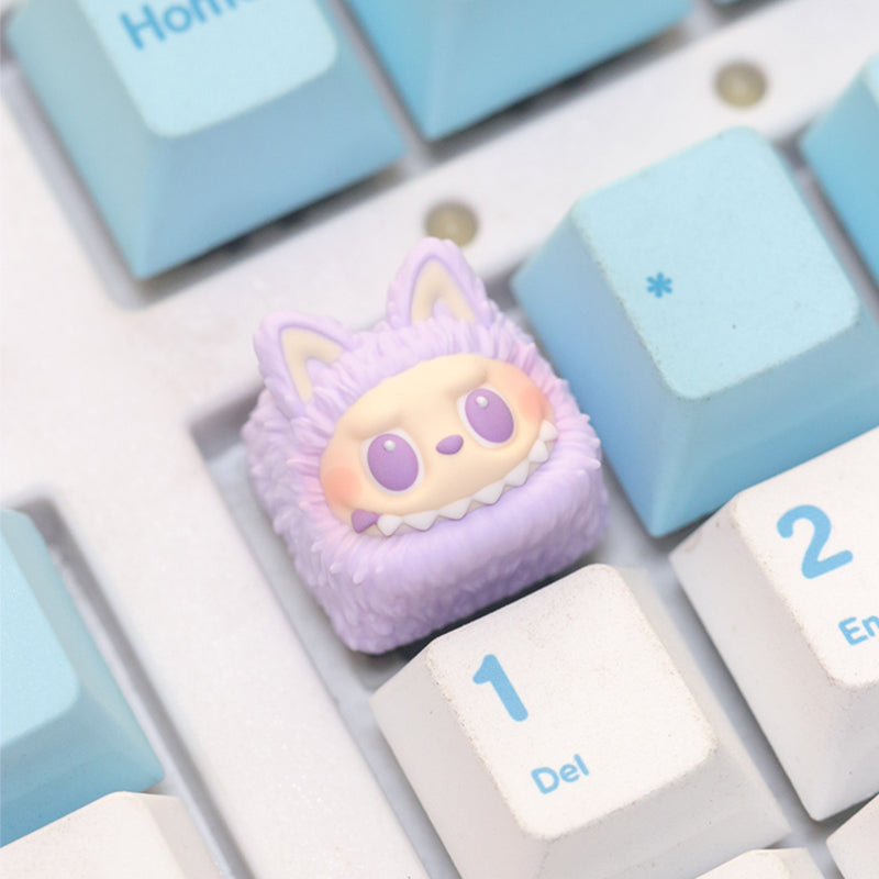 LABUBU, Multi colored resin molded personalized keycaps, trendy toy creative art keycaps