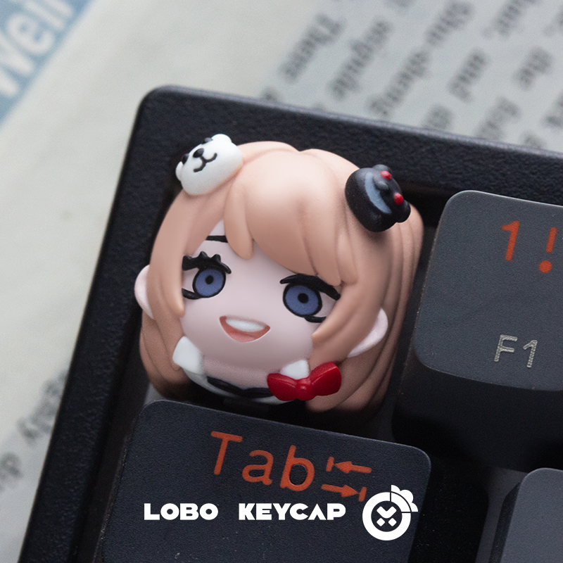 Danganronpa: Trigger Happy Havoc,Enoshima Junko, Multi colored resin molding, personalized keycaps.