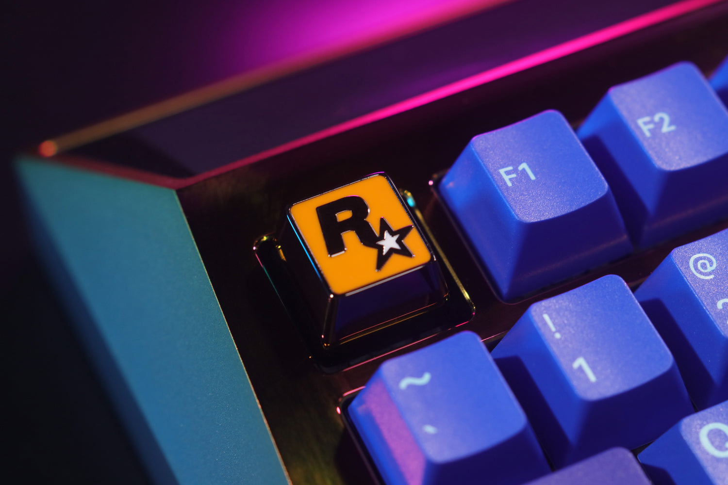 Rockstar company game peripheral logo icon mechanical keyboard zinc aluminum alloy metal personalized keycap keys