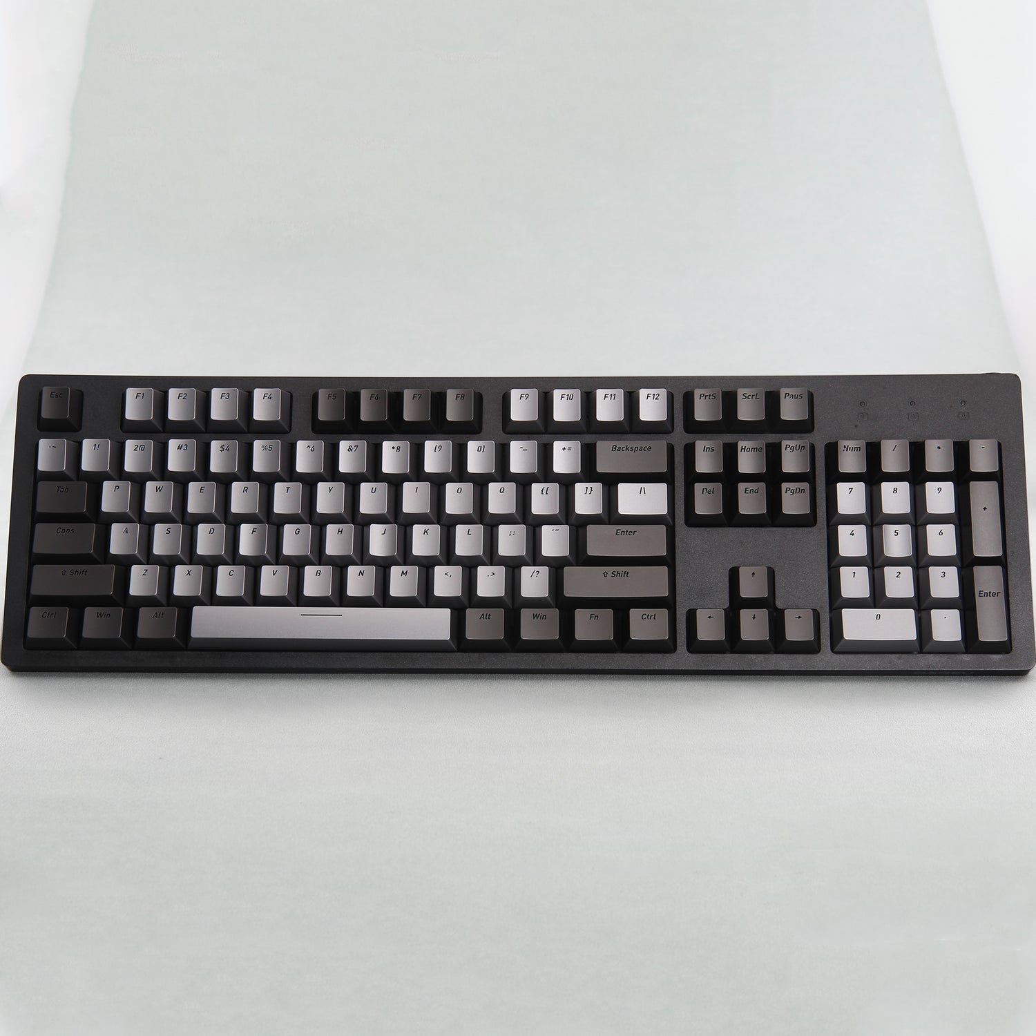 Aluminum alloy dark gray, light gray combination keycap set, personalized metal keycap set. Customized keycaps for creative culture