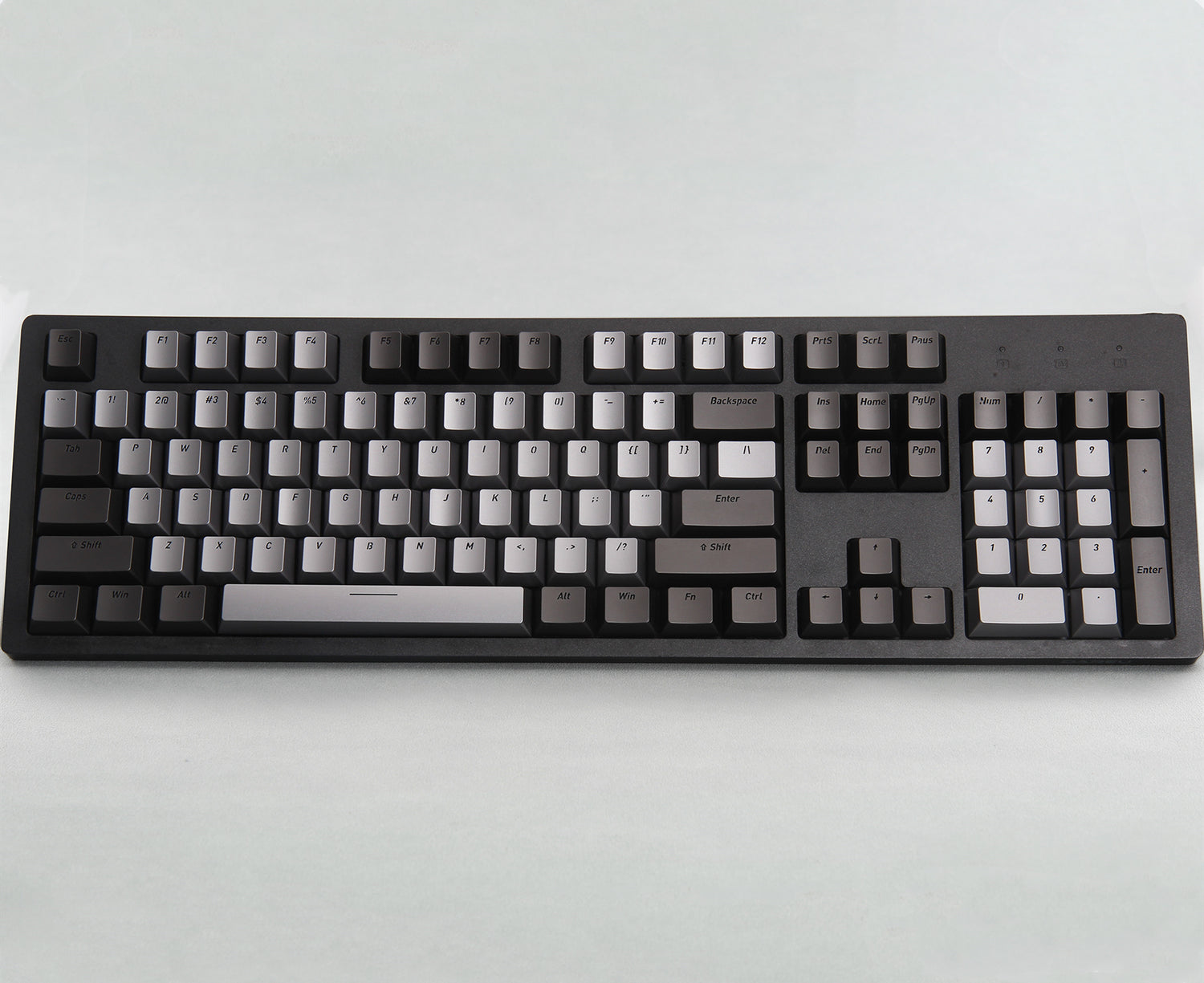 Aluminum alloy dark gray, light gray combination keycap set, personalized metal keycap set. Customized keycaps for creative culture