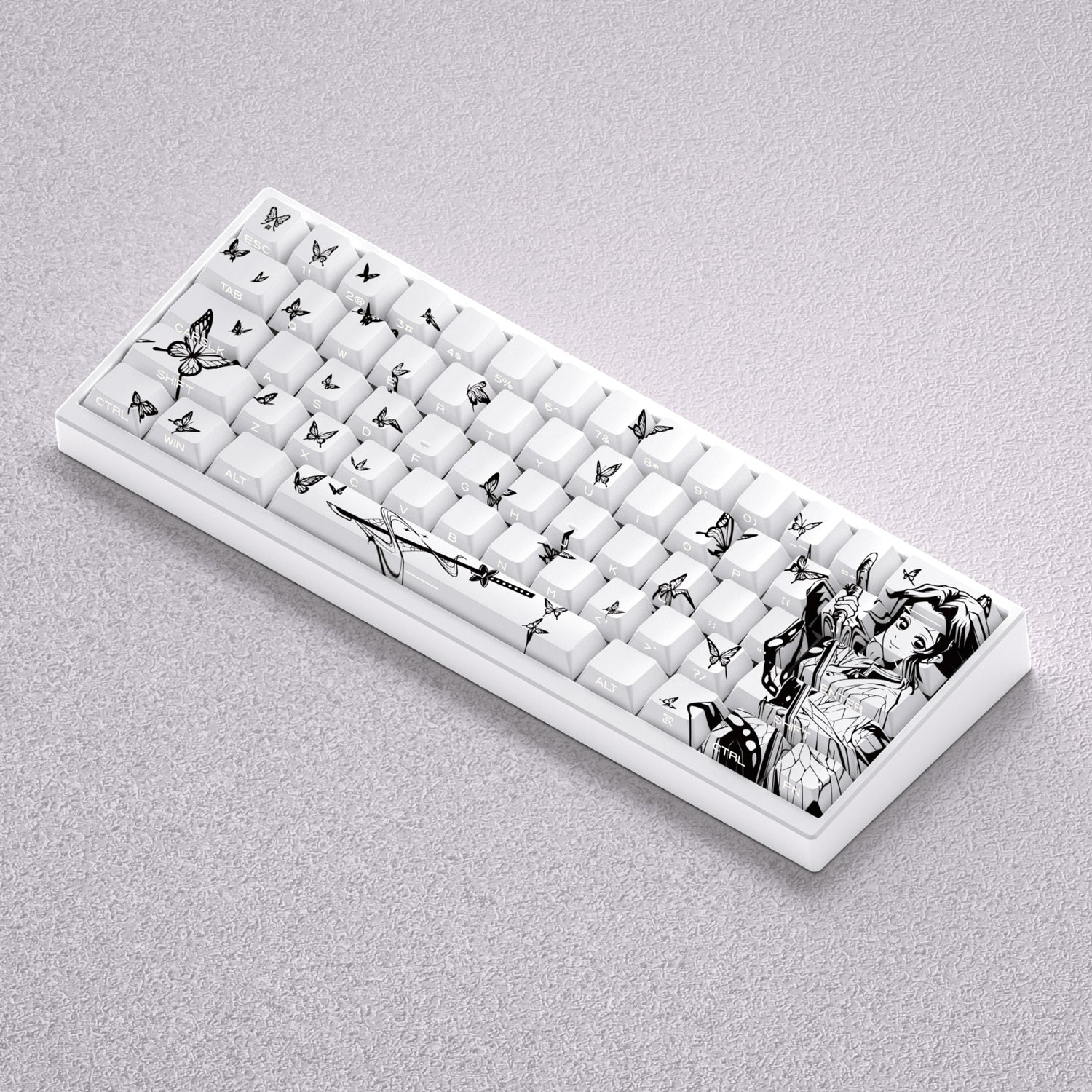 Demon Slayer: Kimetsu no Yaiba theme, Kochou Shinobu anime game creative personalized keycap set PBT material factory height Sublimation printing