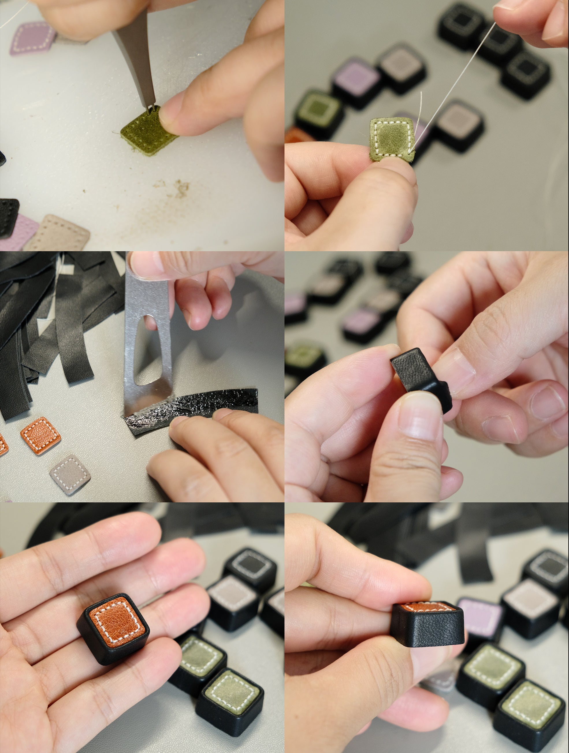 Genuine leather keycaps, personalized handmade retro style mechanical keyboard keycaps, three-dimensional keycaps, creative handmade keycaps