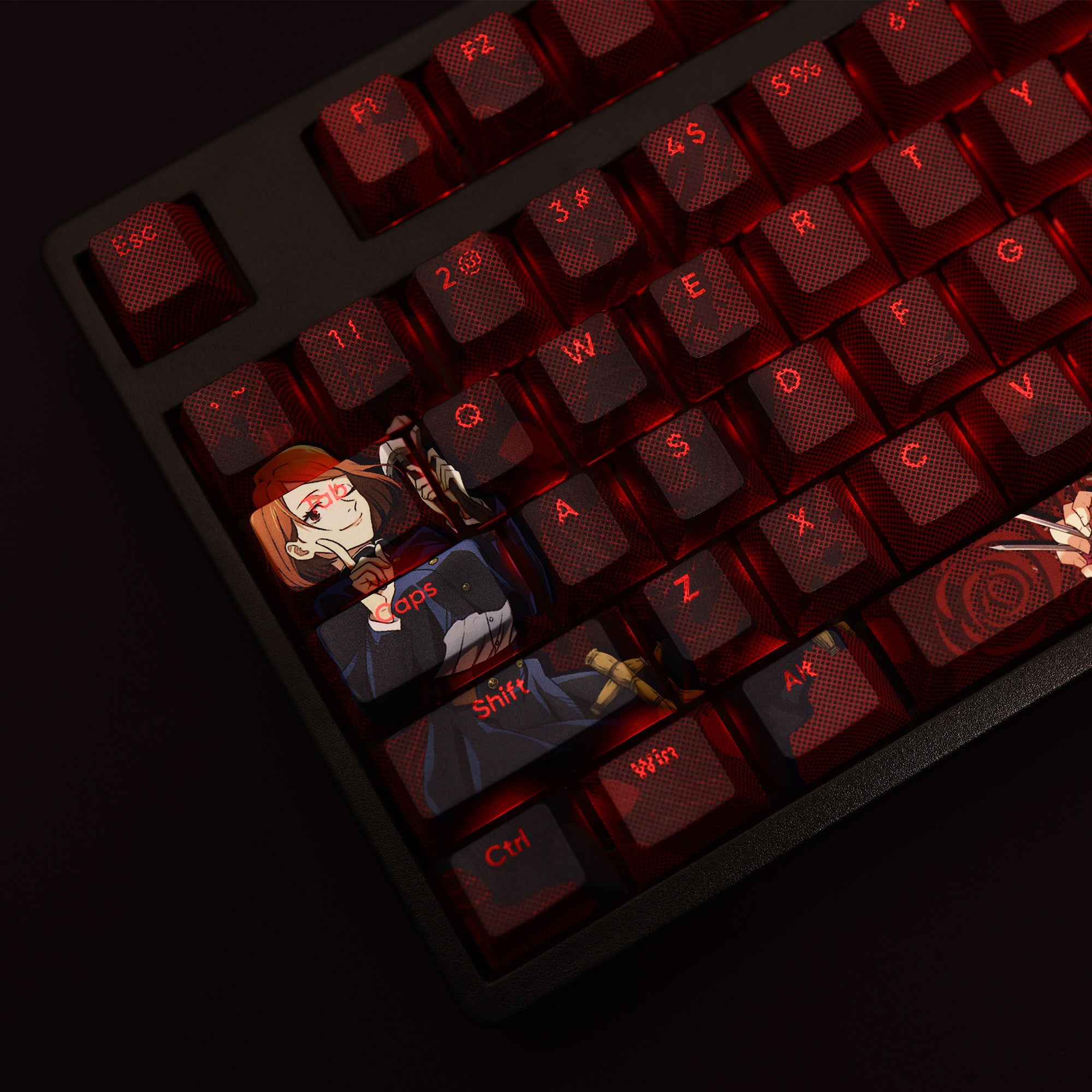 Jujutsu Kaisen Theme, PBT Material Five sided Heat Sublimation, Anime Game Series Personalized Set Decorative Keycaps