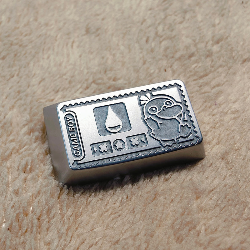 Pok é mon, Psyduck, zinc alloy carved personalized keycaps, mechanical keyboard decorative keycaps.